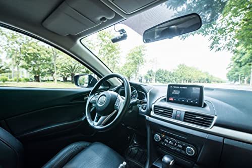 70mai Smart Dash Cam 1S mounted on windshield inside a black car with 1080P night vision on Tampa Home & Garden Store