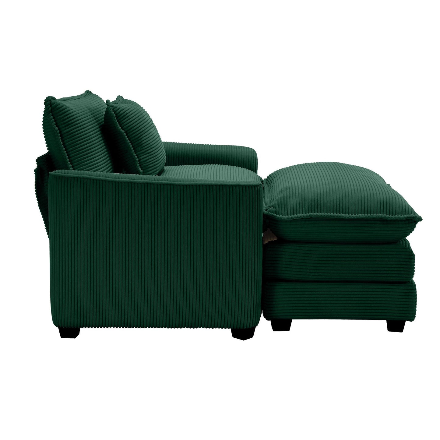 Classic Modern Deep Seat Chair and Footstool Set