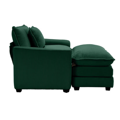 Classic Modern Deep Seat Chair and Footstool Set
