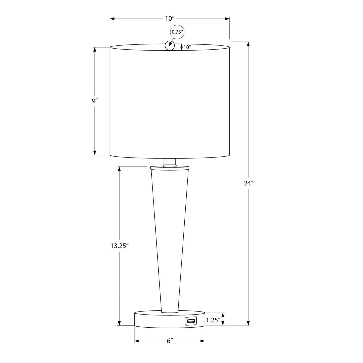 Contemporary Table Lamps with USB Port Set of 2