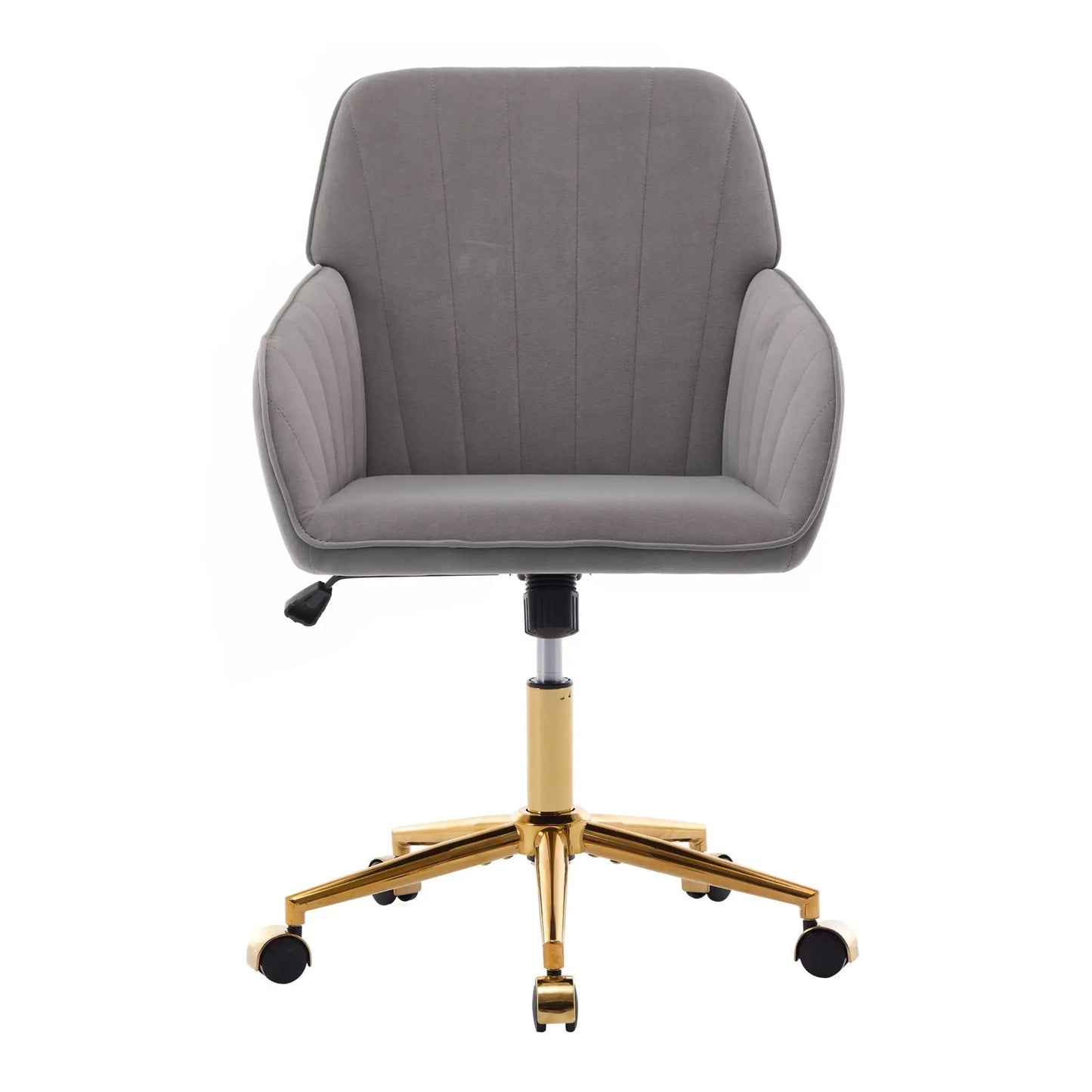 Adjustable ergonomic swivel office chair gray fabric with gold base Unique Piece Furniture on Tampa Home & Garden Store