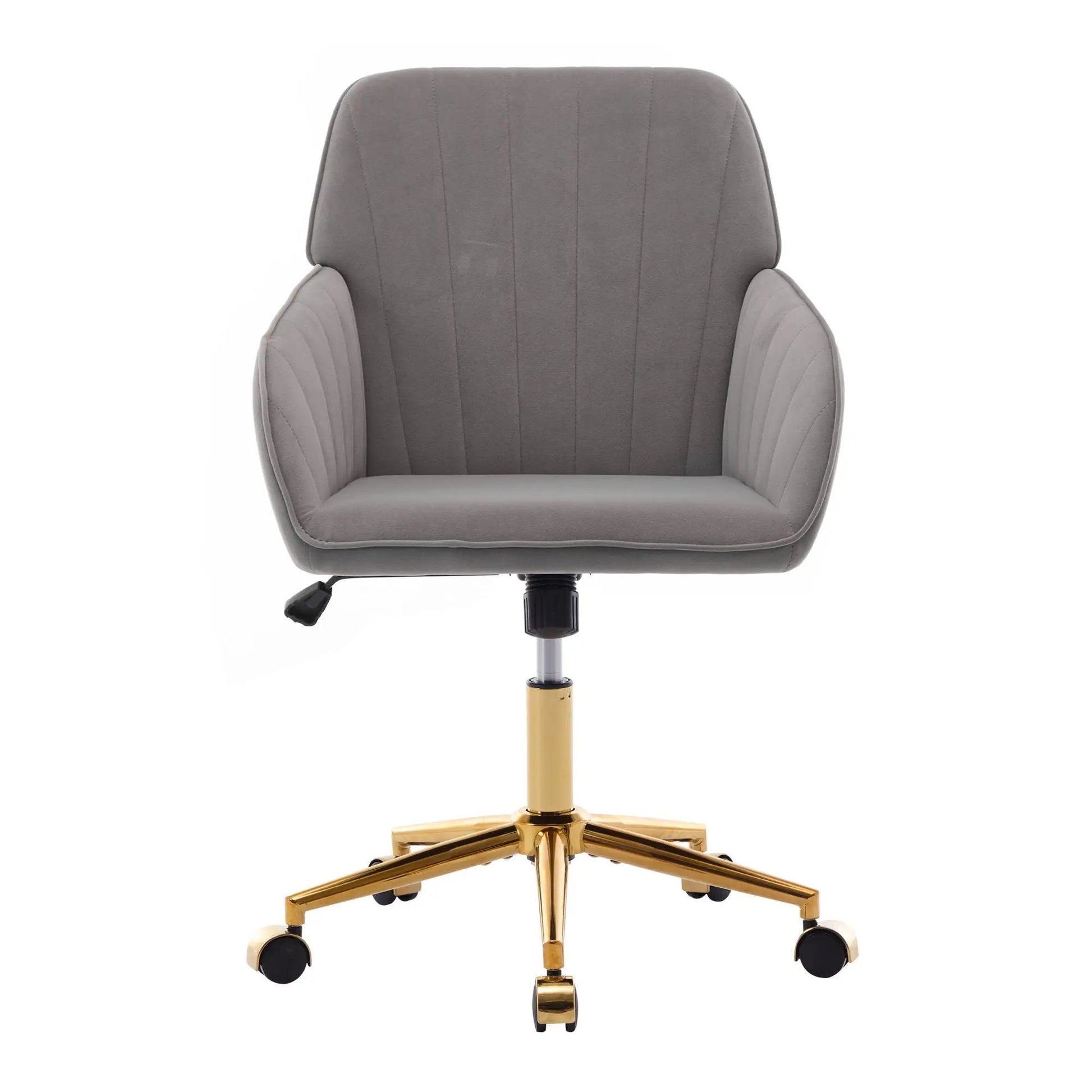 Adjustable ergonomic swivel office chair gray fabric with gold base Unique Piece Furniture on Tampa Home & Garden Store