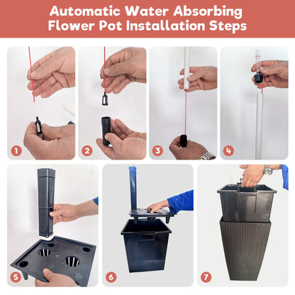 Indoor Outdoor Planter With Automatic Watering System kit with tubing and connectors on Tampa Home & Garden Store
