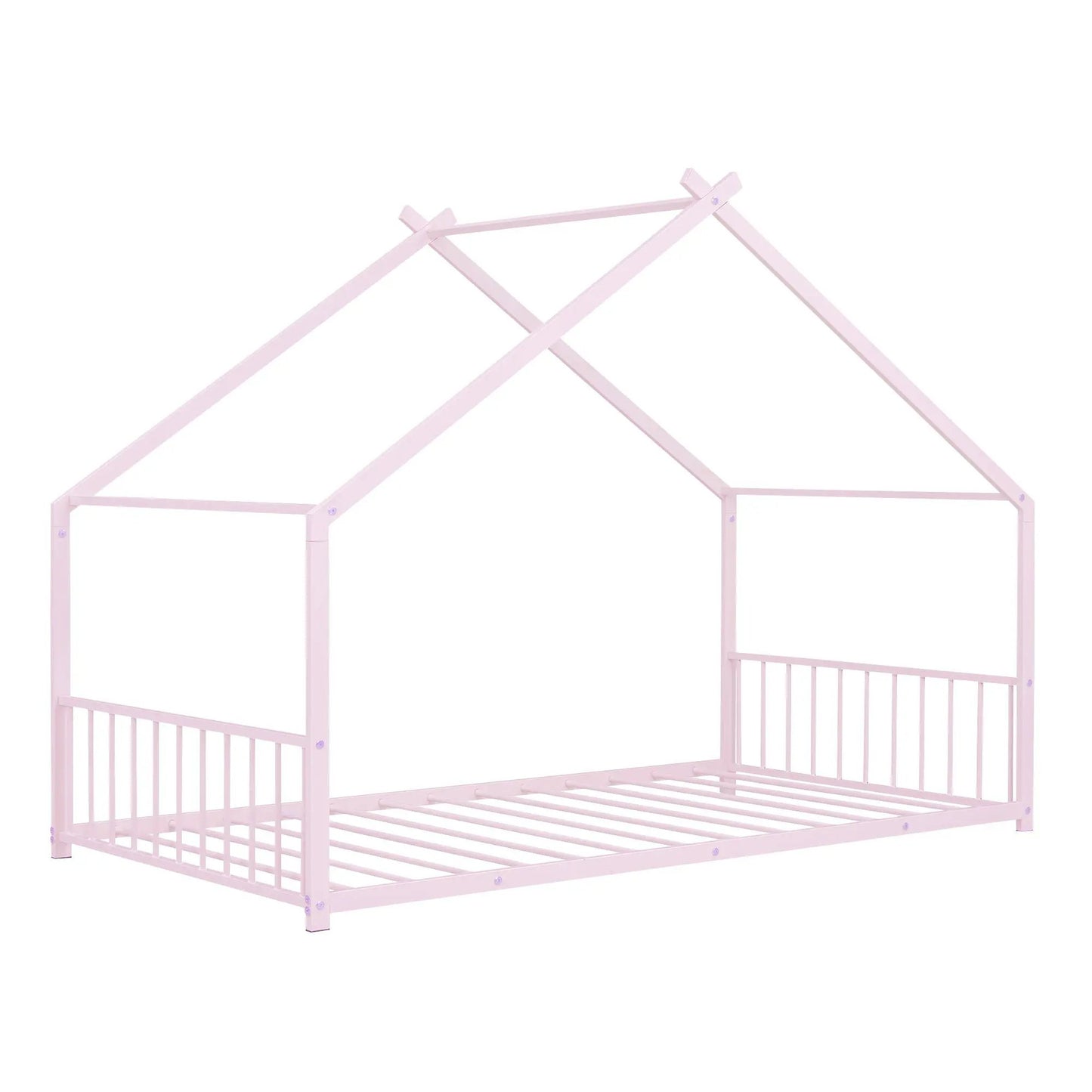 Pink metal house bed frame with canopy roof, Unique Piece Furniture on Tampa Home & Garden Store