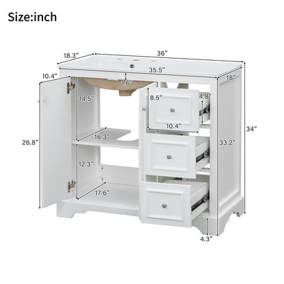 Bathroom Vanity with Sink and Soft-Close Doors