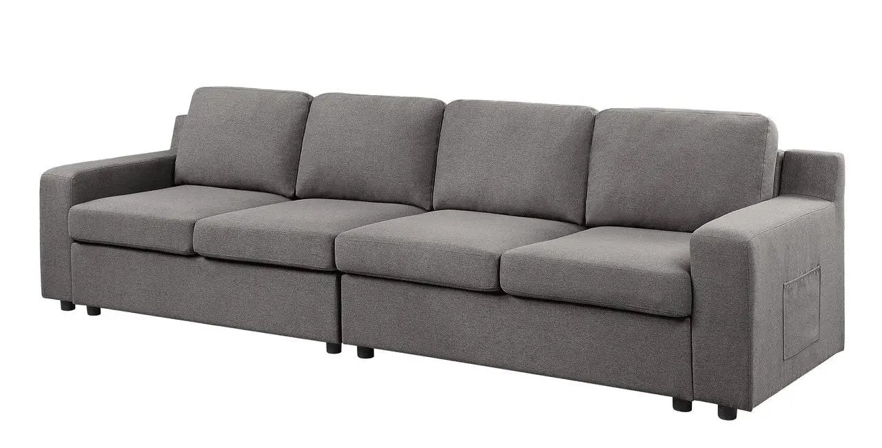 Waylon stationary sectional sofa in gray fabric, 4-seat by Unique Piece Furniture on Tampa Home & Garden Store