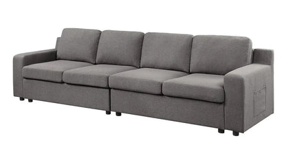 Waylon stationary sectional sofa in gray fabric, 4-seat by Unique Piece Furniture on Tampa Home & Garden Store