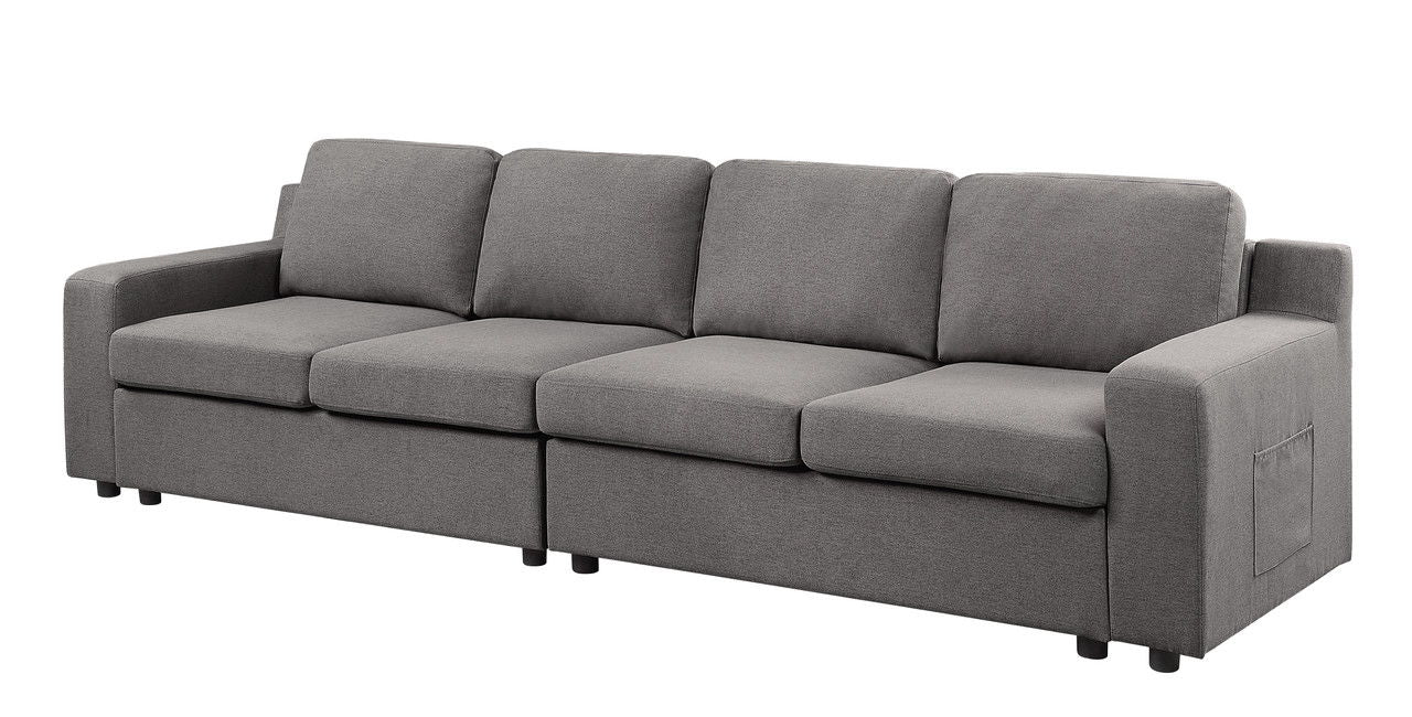 Waylon stationary sectional sofa in grey fabric by HouseOfZazla on Tampa Home & Garden Store