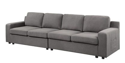Waylon stationary sectional sofa in grey fabric by HouseOfZazla on Tampa Home & Garden Store