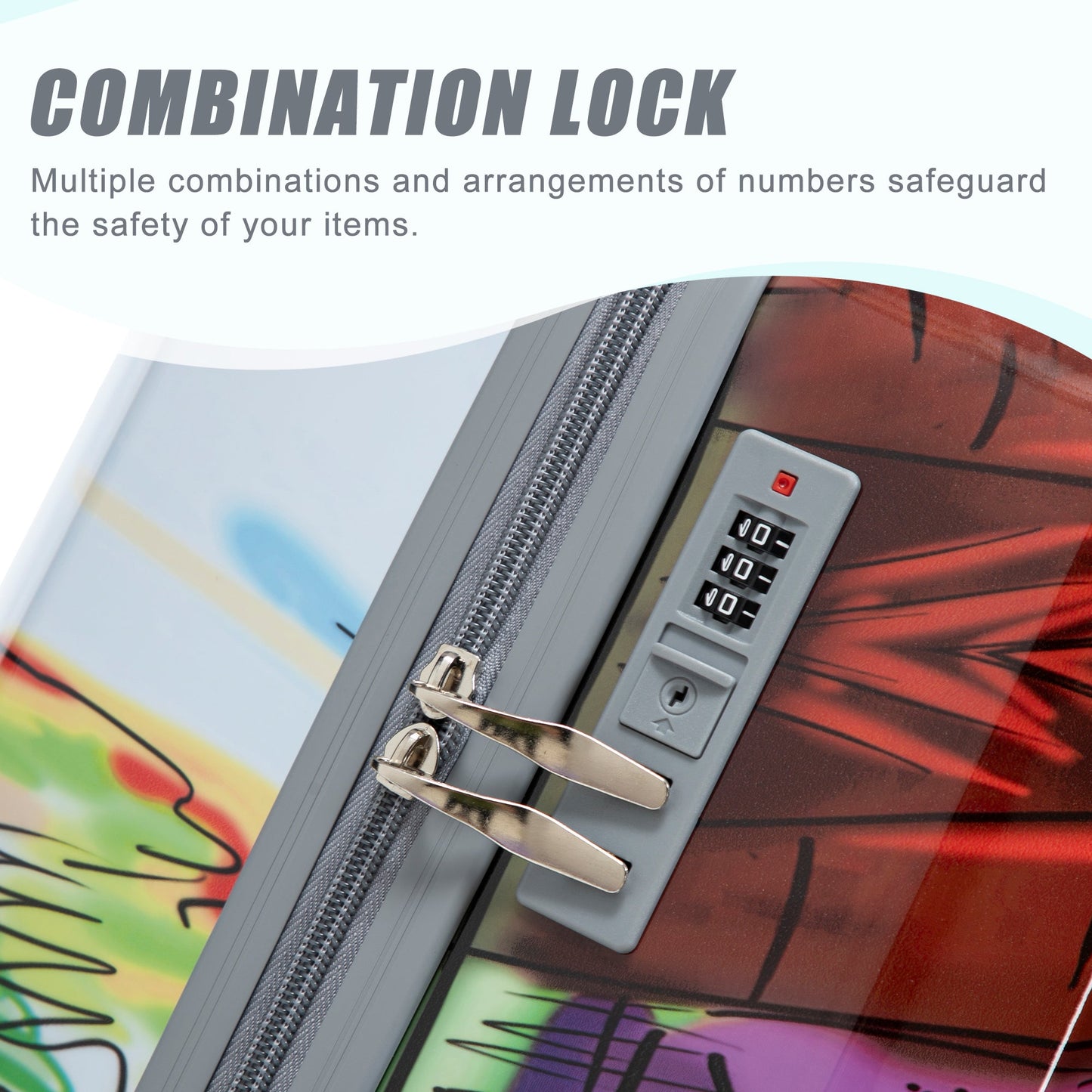 3-Piece PC Spinner Wheel Luggage Set hard case pastel panels with combo lock HouseOfZazla on Tampa Home & Garden Store