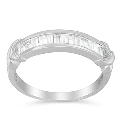 Ring .925 sterling silver 0.5cttw baguette-cut diamond channel set X-Station, size 6.5 on Tampa Home & Garden Store