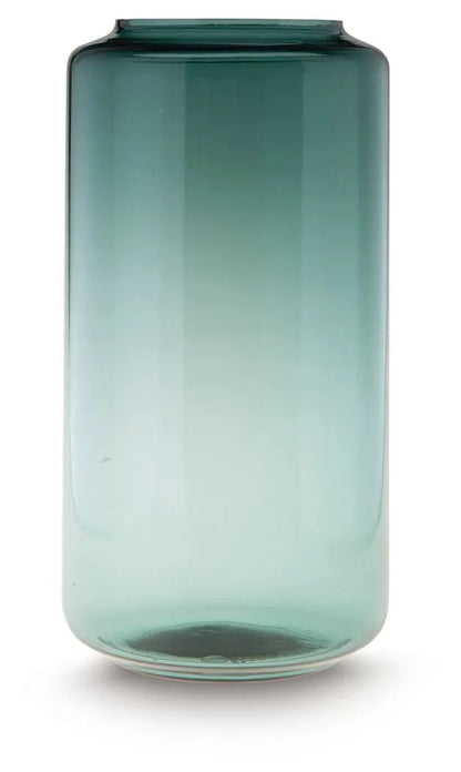 Inisland vase, teal gradient glass, tall cylindrical vase by Unique Piece Furniture on Tampa Home & Garden Store