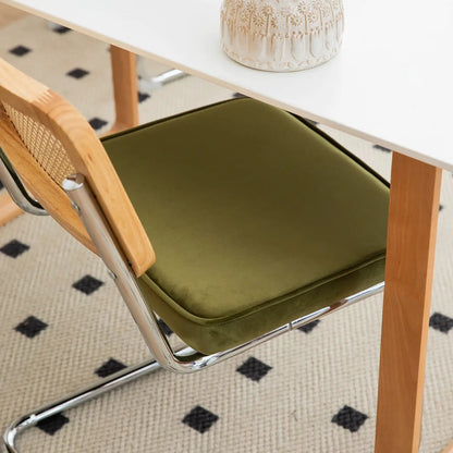 Rattan Accent Dining Chairs With Painted Legs