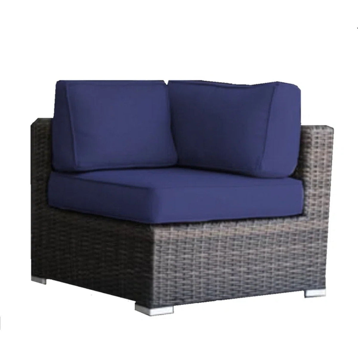 3-Piece wicker outdoor seating set with navy cushions by HouseOfZazla on Tampa Home & Garden Store