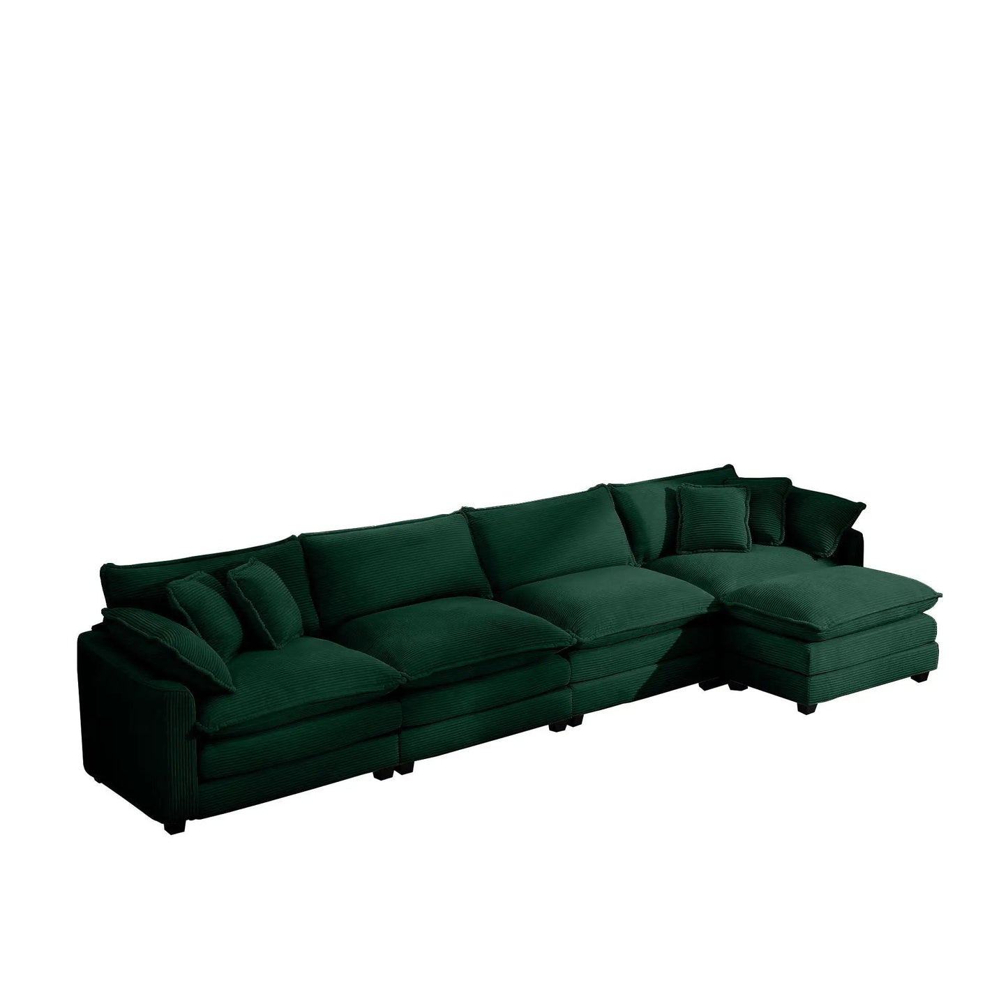 Modular cushion sofa with ottoman in green, 3pc set by Unique Piece Furniture on Tampa Home & Garden Store