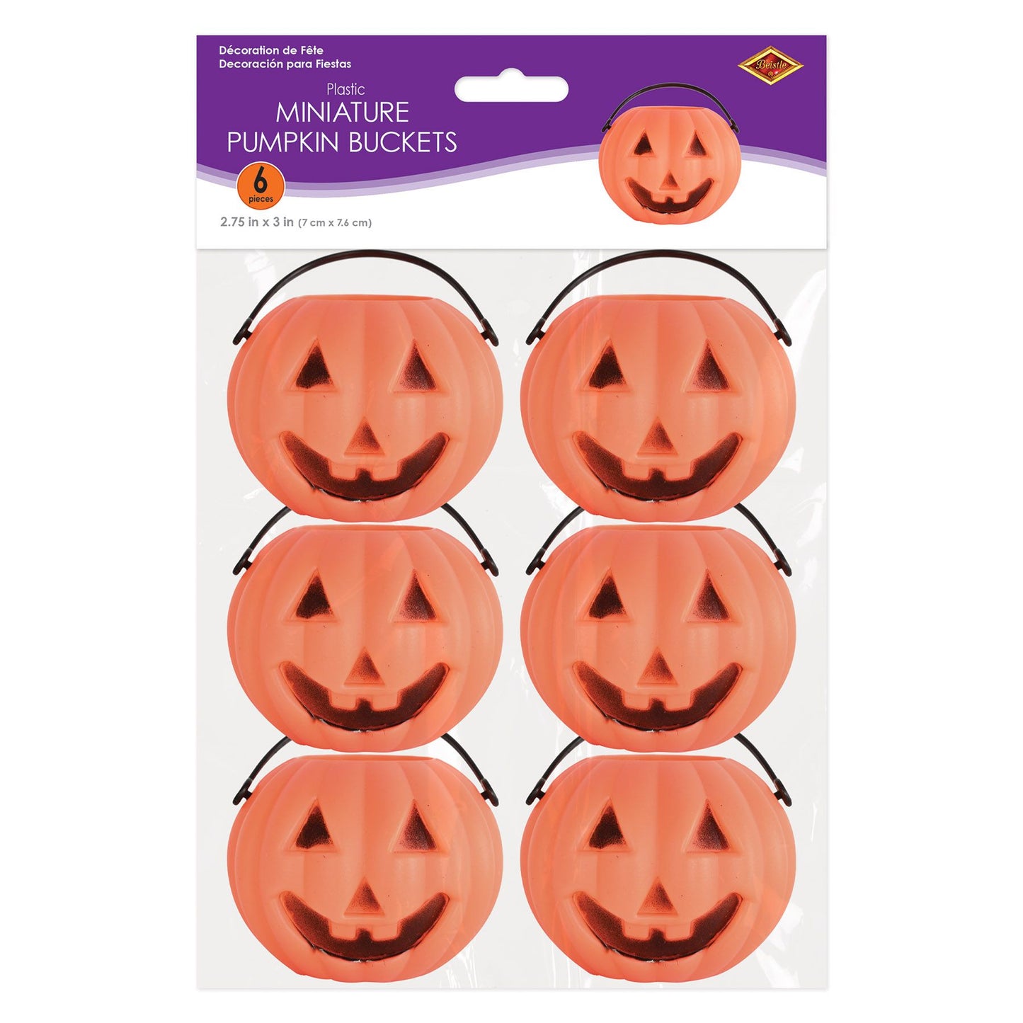 Seaux miniatures en plastique en forme de citrouille