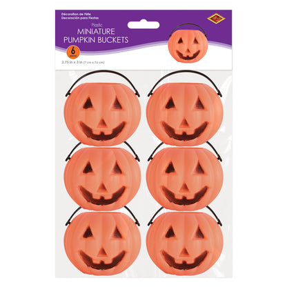 Seaux miniatures en plastique en forme de citrouille