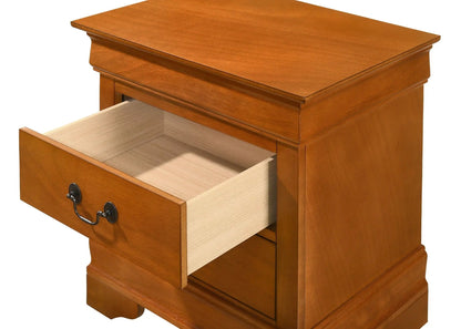 Traditional Style Design Nightstand warm cherry wood with metal pulls by Unique Piece Furniture on Tampa Home & Garden Store