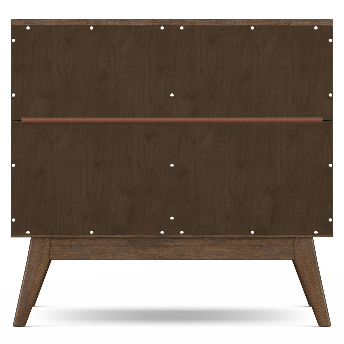 Wine cabinet solid acacia wood brown with visible screws along edges and long base leg detail on Tampa Home & Garden Store