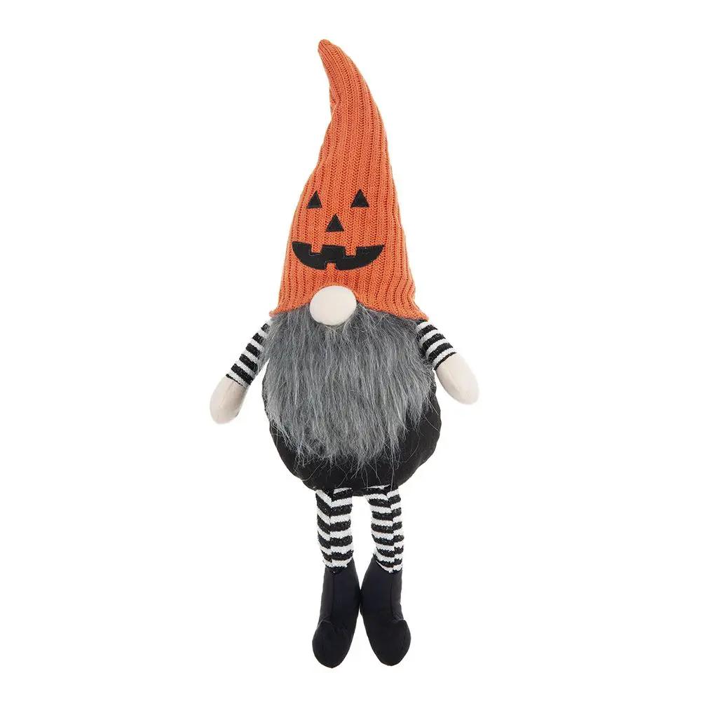 Sitting Gnome with Knit Hat for Halloween Decor