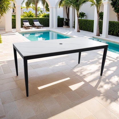 Outdoor Modern Patio Dining Table and Stone Top