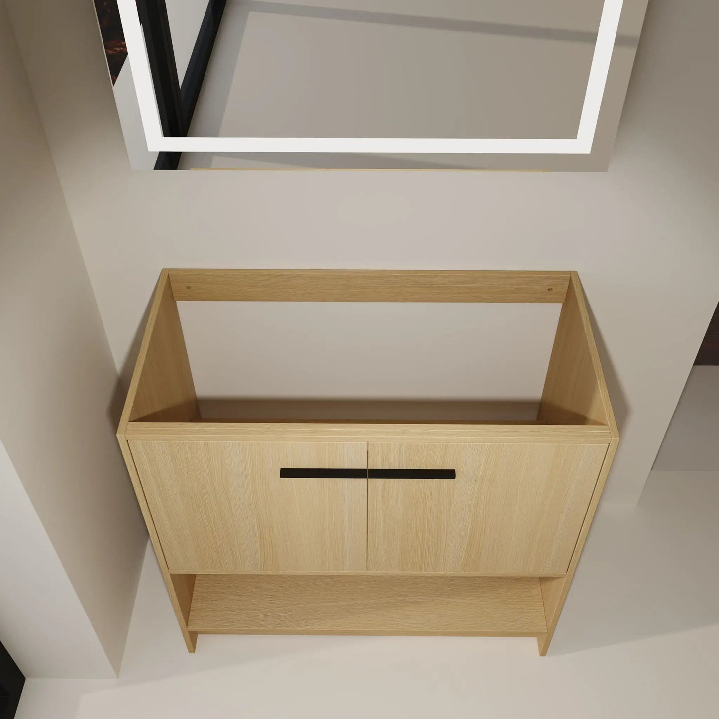 Sleek Freestanding Bathroom Vanity with Two Doors