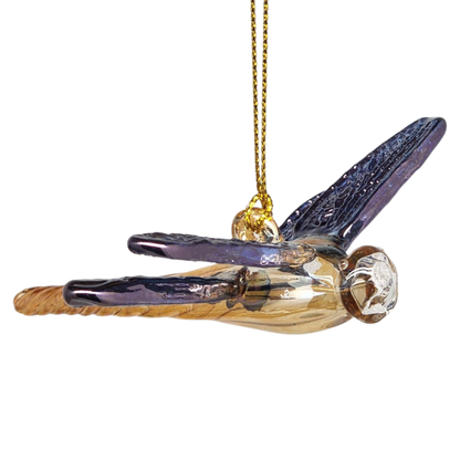 Libellule en verre égyptien - Ailes bleues