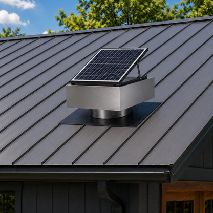 12-inch stainless steel solar roof vent fan with tilt-adjustable 40W panel, HouseOfZazla on Tampa Home & Garden Store