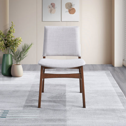 Brown / Light Gray Dining Chair Set with Solid Wood Frame - Set of 2 on Tampa Home & Garden Store
