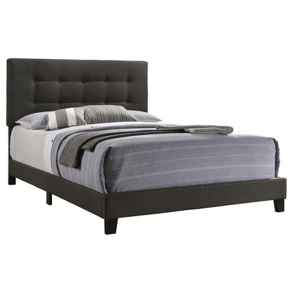 HouseOfZazla tufted panel bed with dark gray upholstery, modern platform bed frame on Tampa Home & Garden Store