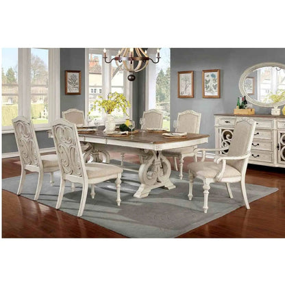 Rustic Dining Set Table and Upholstered Chairs