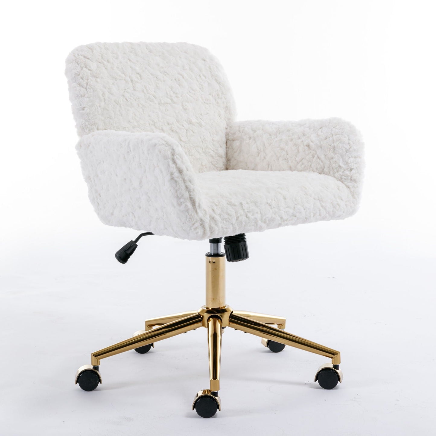 Office Chair with Rabbit Hair and Metal Base