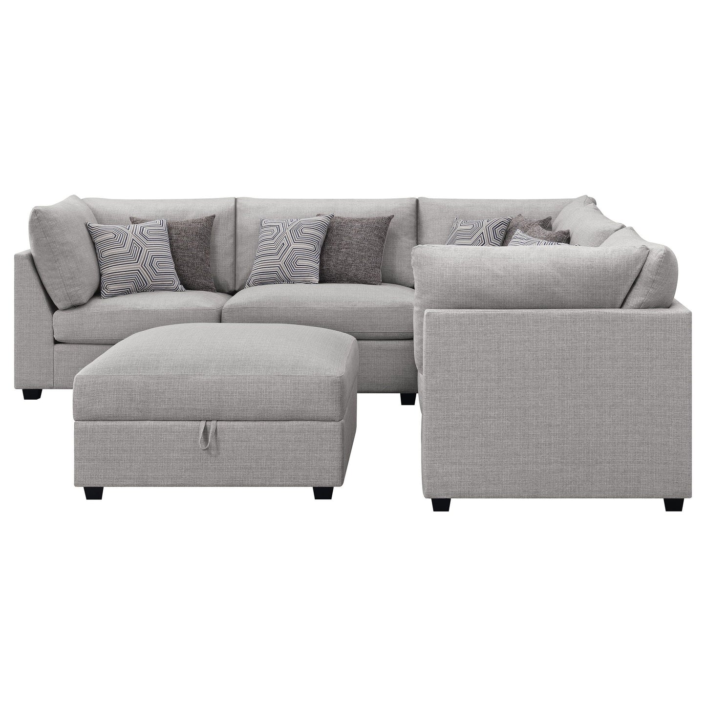 Lafayette modular sectional sofa 2-piece living room set in light gray fabric by HouseOfZazla on Tampa Home & Garden Store