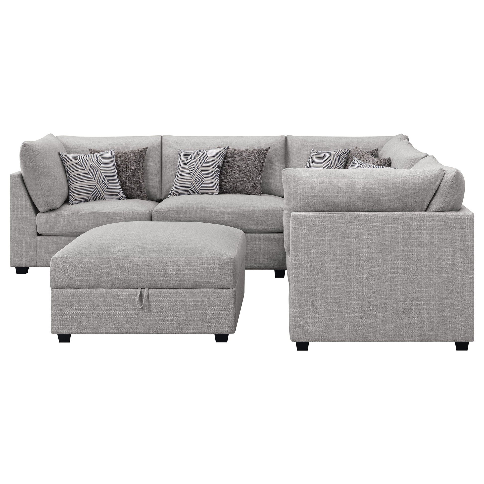 Lafayette modular sectional sofa 2-piece living room set in light gray fabric by HouseOfZazla on Tampa Home & Garden Store
