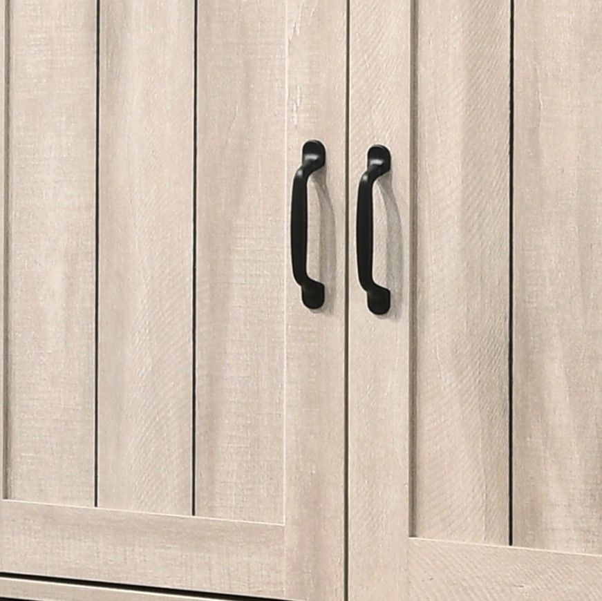 3-Door shoe cabinet, oak finish dusty gray with adjustable shelves, HouseOfZazla on Tampa Home & Garden Store