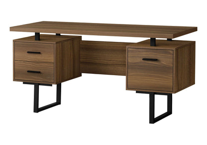 Computer Desk For Home Office Storage Drawers HouseOfZazla walnut finish, dual pedestals on Tampa Home & Garden Store