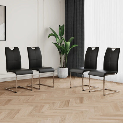 Dining Chairs with Padded Seat and Metal Legs