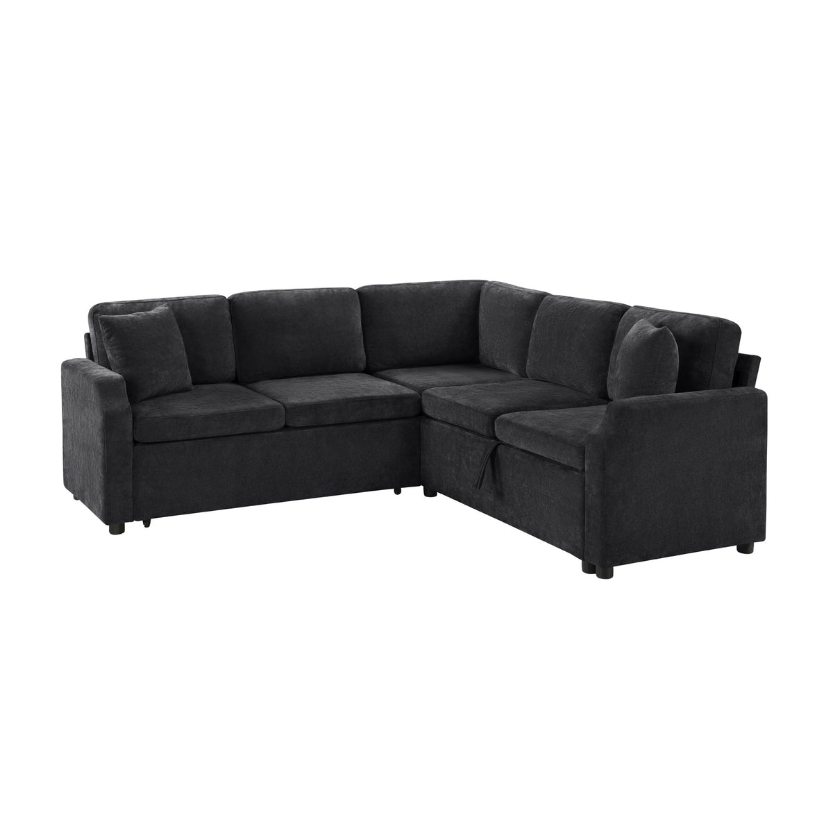 HouseOfZazla L-shaped sofa bed with hidden storage dark upholstery on Tampa Home & Garden Store