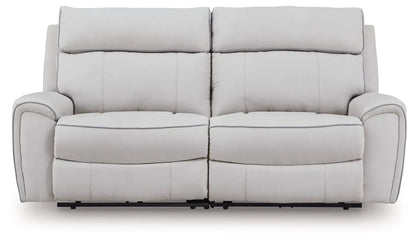 Social Pointe reclining sectional sofa, light gray fabric, Unique Piece Furniture on Tampa Home & Garden Store