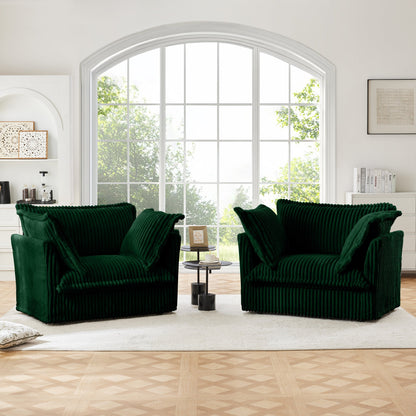 Set of 2 Slipcovered Armchairs in dark emerald green velvet by HouseOfZazla on Tampa Home & Garden Store