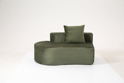 Cozy Corduroy 2-Seater Sofa with a lumbar pillow in olive green corduroy on Tampa Home & Garden Store