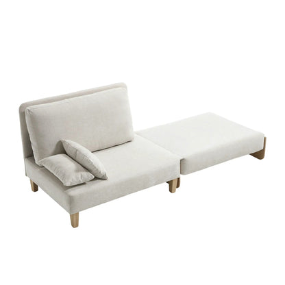 Mid Century Modern Foldable Sofa Bed, 3 Pillows