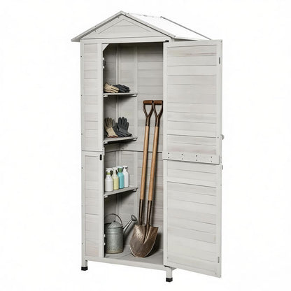an Outdoor Storage Shed With Tilted Tin Roof
