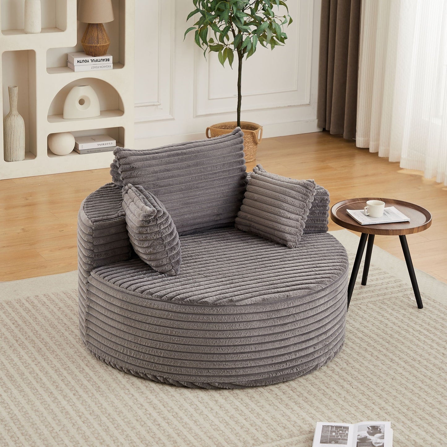 Modern single sofa with a backrest pillow