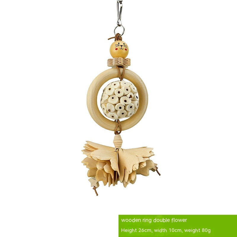 Parrot natural gnawing toy with wooden ring and bead sphere Sell My Stuff bird toy on Tampa Home & Garden Store