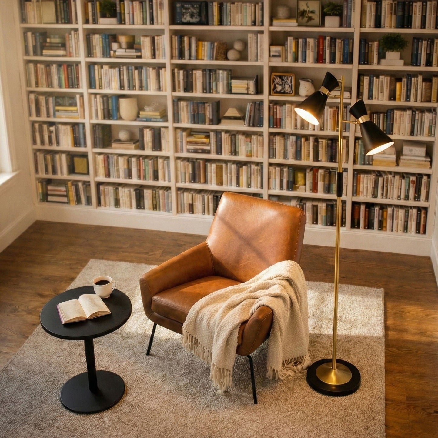 Axis floor lamps in black/gold with 2 spots and 4-way switch, two bases HouseOfZazla on Tampa Home & Garden Store