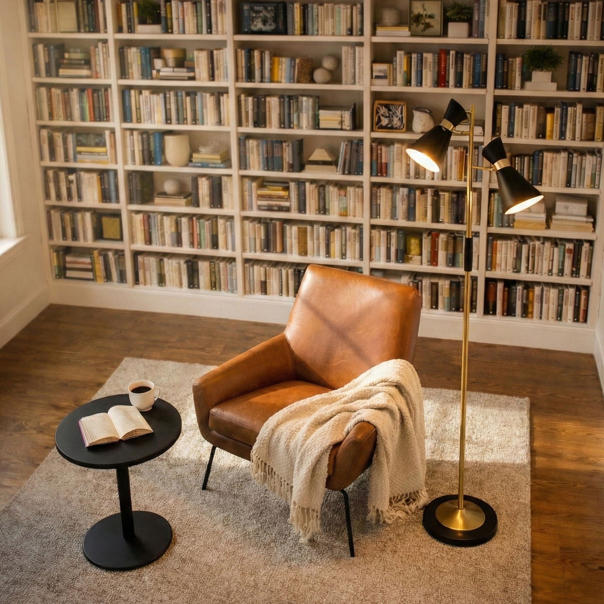 Axis floor lamps in black/gold with 2 spots and 4-way switch, two bases HouseOfZazla on Tampa Home & Garden Store