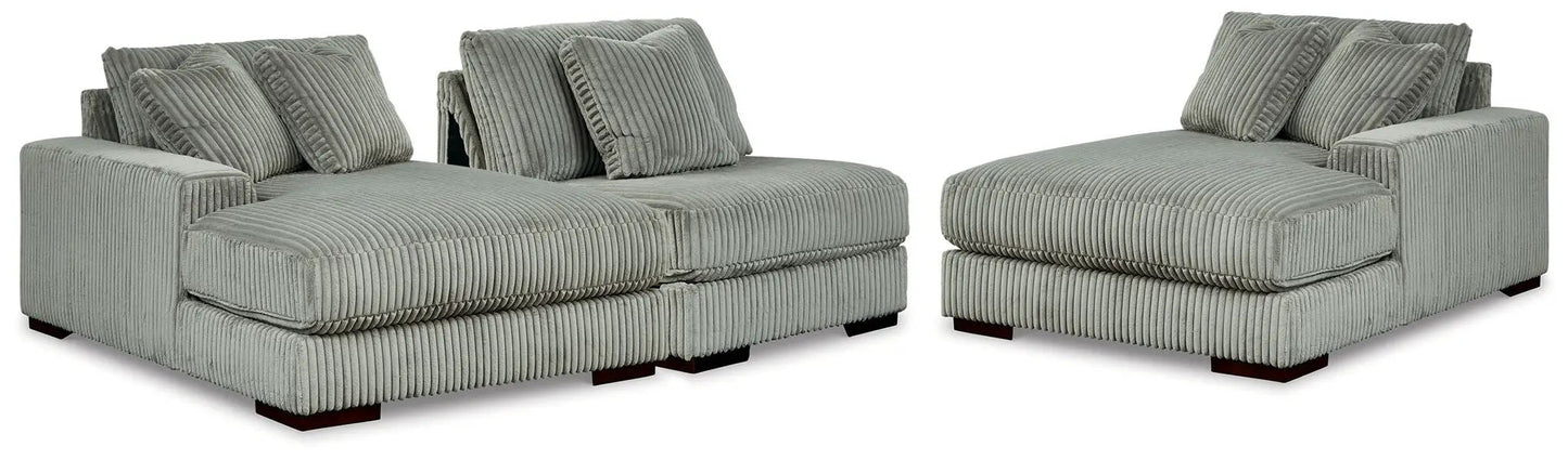 Lindyn Sectional Sofa with Cord Upholstery