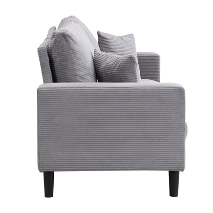 Modern Upholstered Resilience Three Seater Sofa in grey corduroy by Unique Piece Furniture on Tampa Home & Garden Store