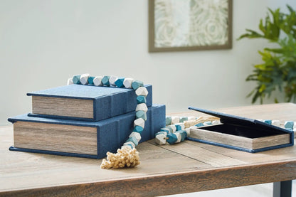 Jolina Linen Box Set of 3 Keepsake Boxes